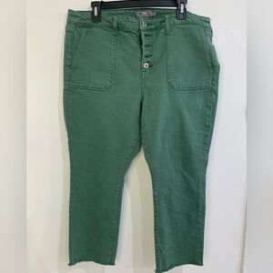 Torrid Mom Straight Vintage Stretch High Rise Jean Button Fly Green Size 12S